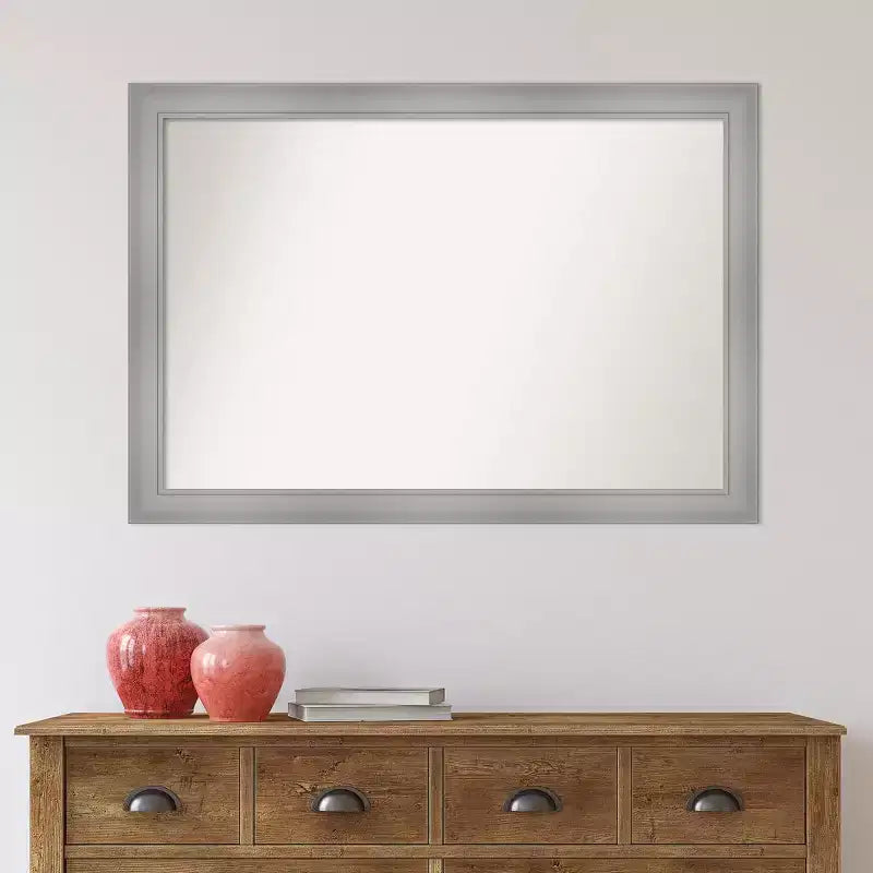 Polished Nickel Frame Wall Mirror - 40 x 28 Inch