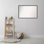 36 in. W x 24 in. H Rectangle Framed Black Silver Thin Bathroom Vanity Mirror