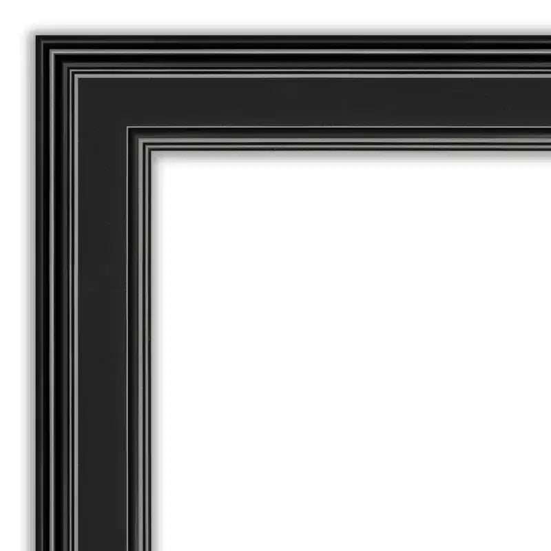 24" x 30" Nicht facettierter Ridge Schwarzer Wandspiegel