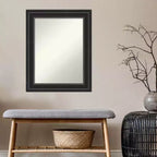 24" x 30" Nicht facettierter Ridge Schwarzer Wandspiegel