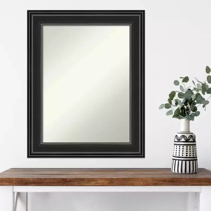 24" x 30" Nicht facettierter Ridge Schwarzer Wandspiegel