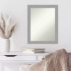 Miroir mural en nickel brossé non biseauté 22" x 28" - Rectangle moderne, comprend la quincaillerie de montage