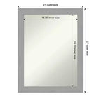Miroir mural en nickel brossé non biseauté 22" x 28" - Rectangle moderne, comprend la quincaillerie de montage