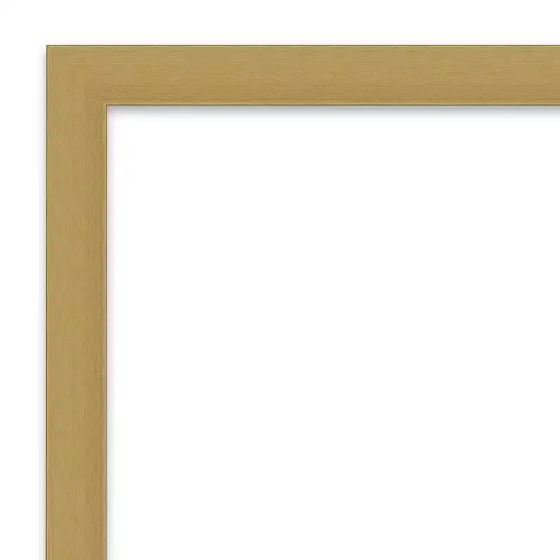 Lustro łazienkowe 38" x 26" bez fazowania, wąska rama szczotkowane złoto