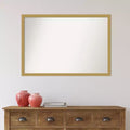 Lustro łazienkowe 38" x 26" bez fazowania, wąska rama szczotkowane złoto