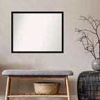 30" x 24" Nicht facettierter rechteckiger Badezimmerspiegel mit Rahmen, Jet Schwarz