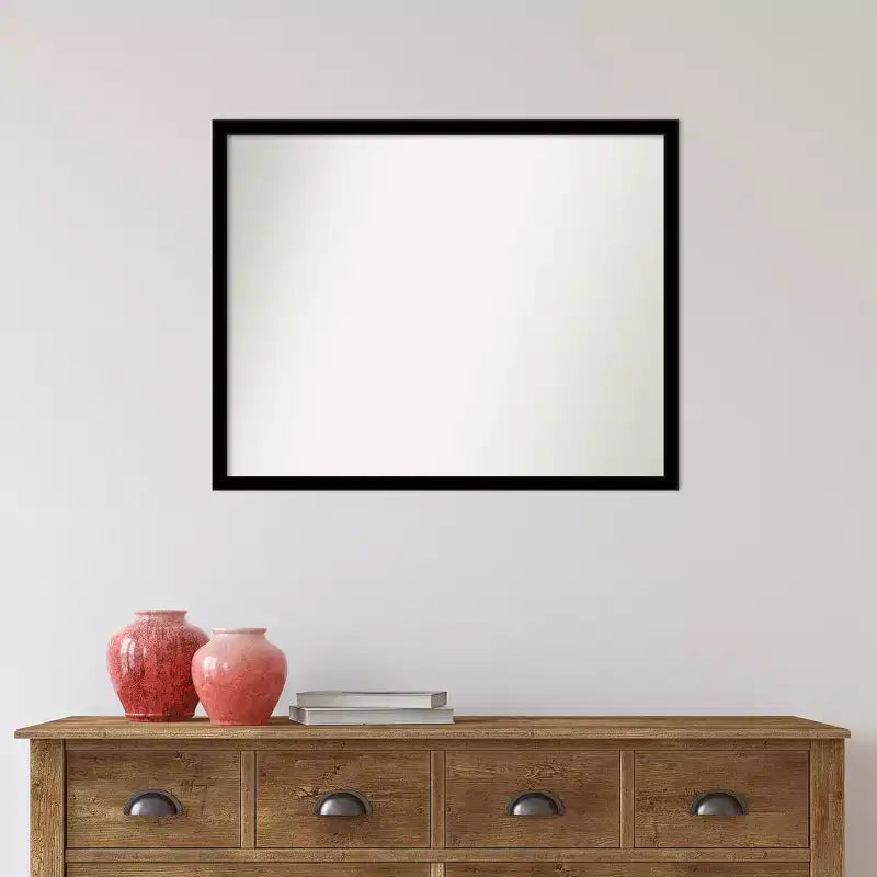 30" x 24" Nicht facettierter rechteckiger Badezimmerspiegel mit Rahmen, Jet Schwarz
