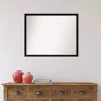 30" x 24" Nicht facettierter rechteckiger Badezimmerspiegel mit Rahmen, Jet Schwarz