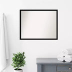 30" x 24" Nicht facettierter rechteckiger Badezimmerspiegel mit Rahmen, Jet Schwarz