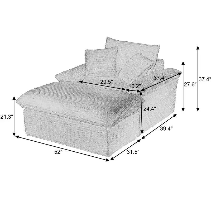 Übergroßer Chaiselongue-Sessel mit Ottomane und Kissen