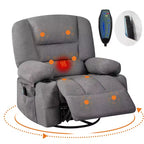 Swivel Recliner Chair with Vibration Massage and Heating Function
