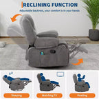 Swivel Recliner Chair with Vibration Massage and Heating Function