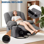 Swivel Recliner Chair with Vibration Massage and Heating Function