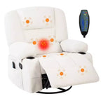 Swivel Recliner Chair with Vibration Massage and Heating Function