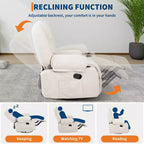 Swivel Recliner Chair with Vibration Massage and Heating Function