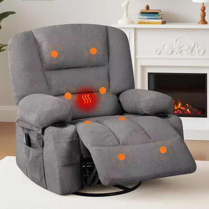 Drehbarer Relaxsessel mit Vibrationsmassage und Heizfunktion