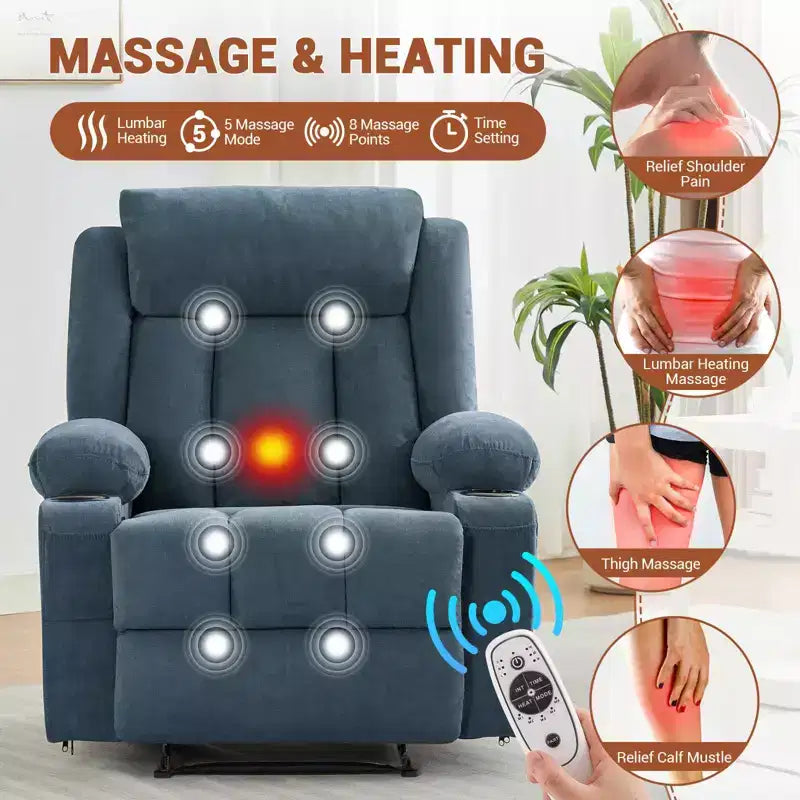Manueller Relaxsessel mit Schaukelbewegung, Massage und Wärme