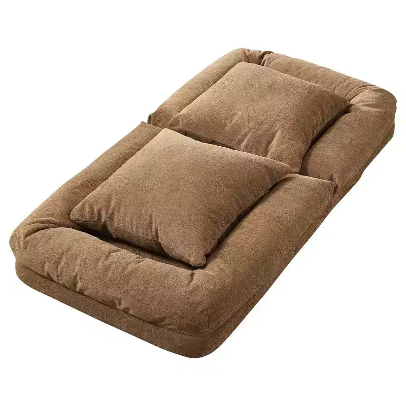 Sofá cama de suelo ajustable de 5 posiciones de 64.9'', tumbona tapizada para adultos y mascotas, sofá perezoso plegable  