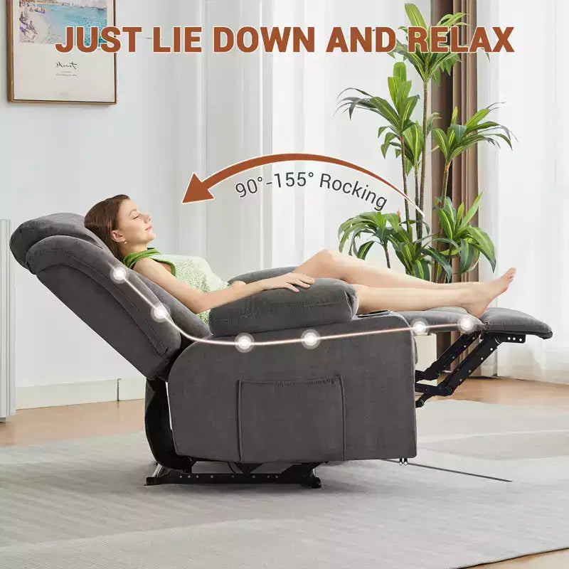 Übergroßer manueller Relaxsessel mit Massage und Wärme