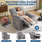 Schaukel-Relaxsessel mit Massage- und Heizfunktion, 2 Seitentaschen