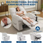 Schaukel-Relaxsessel mit Massage- und Heizfunktion, 2 Seitentaschen
