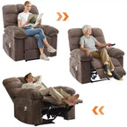 Schaukel-Relaxsessel mit Massage- und Heizfunktion, 2 Seitentaschen