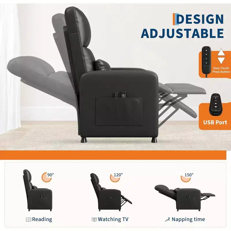 Elektrischer Relaxsessel mit Massage- und Heizfunktion
