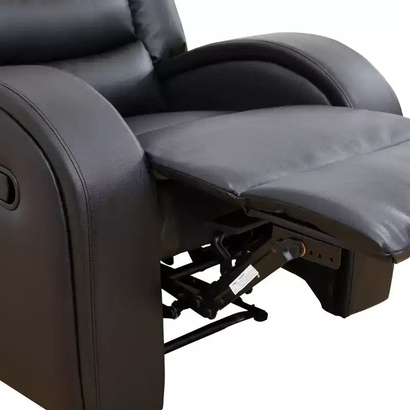 Elektrischer Relaxsessel mit verstellbarer Rückenlehne – Kunstleder, Schwarz