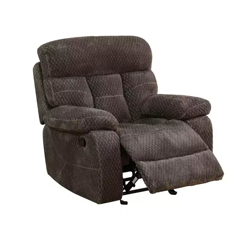 Manueller Relaxsessel, nicht pillender atmungsaktiver Stoffsessel mit verstellbarer Rückenlehne für Wohnzimmer, Braun