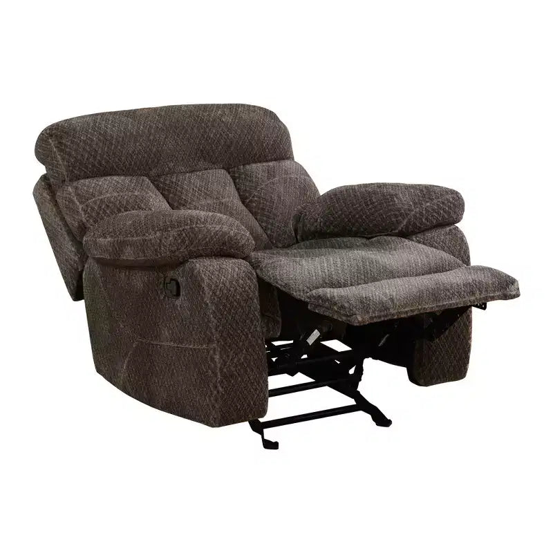 Manueller Relaxsessel, nicht pillender atmungsaktiver Stoffsessel mit verstellbarer Rückenlehne für Wohnzimmer, Braun