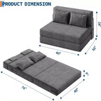 76-Zoll umwandelbares Schlafsofa - 4-in-1 klappbares Schlafsofa mit Cordstoffbezug