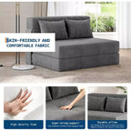 76-Zoll umwandelbares Schlafsofa - 4-in-1 klappbares Schlafsofa mit Cordstoffbezug