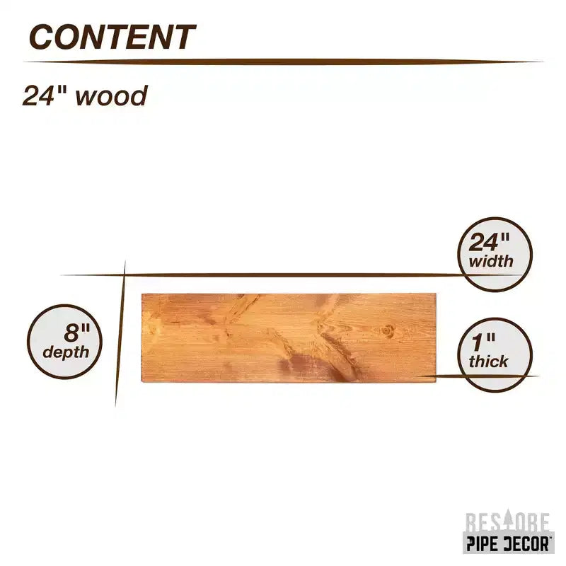 24 in. Regal aus recyceltem Holz für die Wand
