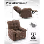 Schaukel-Relaxsessel, 360° drehbarer Schaukelstuhl, Einzelsessel, extra breiter manueller Relaxsessel, Chenille-Bezug