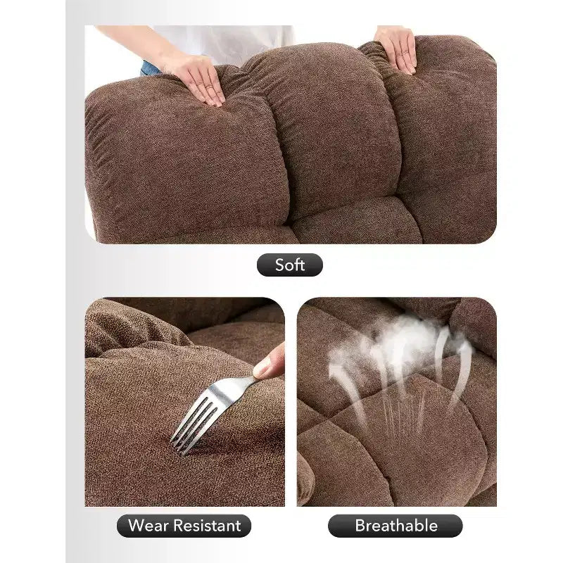 Schaukel-Relaxsessel, 360° drehbarer Schaukelstuhl, Einzelsessel, extra breiter manueller Relaxsessel, Chenille-Bezug