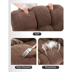 Schaukel-Relaxsessel, 360° drehbarer Schaukelstuhl, Einzelsessel, extra breiter manueller Relaxsessel, Chenille-Bezug