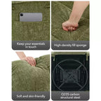 Schaukel-Relaxsessel, 360° drehbarer Schaukelstuhl, Einzelsessel, extra breiter manueller Relaxsessel, Chenille-Bezug