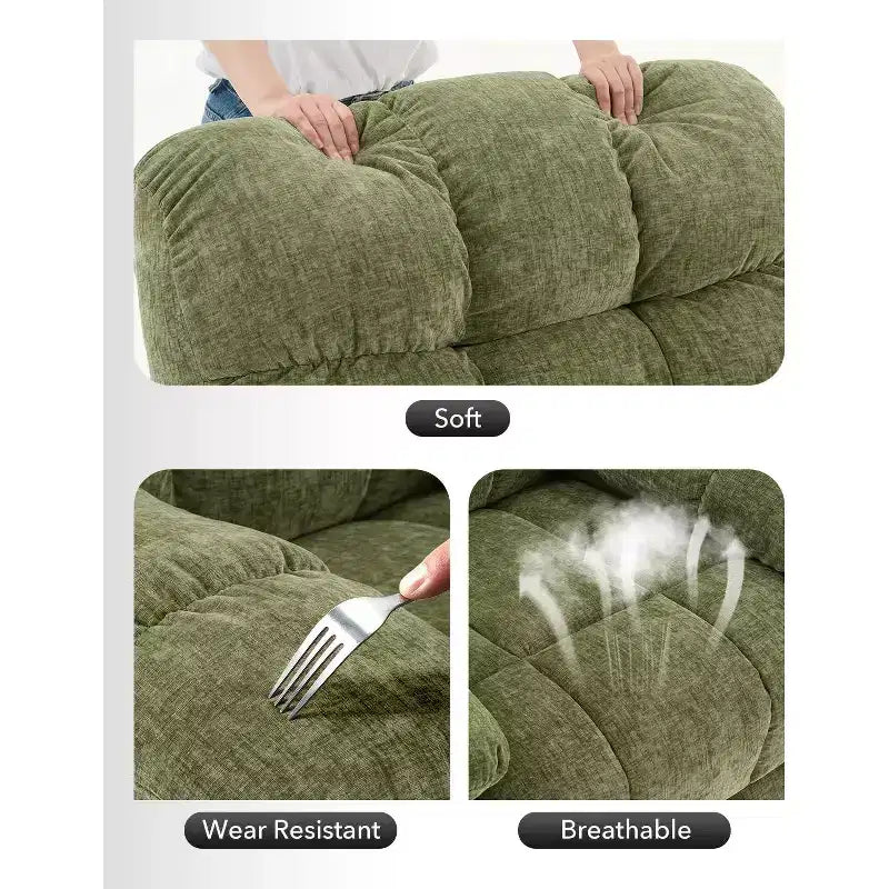 Schaukel-Relaxsessel, 360° drehbarer Schaukelstuhl, Einzelsessel, extra breiter manueller Relaxsessel, Chenille-Bezug