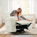 Schaukel-Relaxsessel, 360° drehbarer Schaukelstuhl, Einzelsessel, extra breiter manueller Relaxsessel, Chenille-Bezug