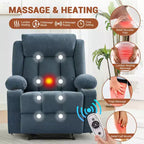 Massagerocker-Relaxsessel mit Seitentaschen und Getränkehalter