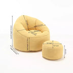 Sitzsack mit Schaumstofffüllung und Fußhocker