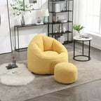 Sitzsack mit Schaumstofffüllung und Fußhocker