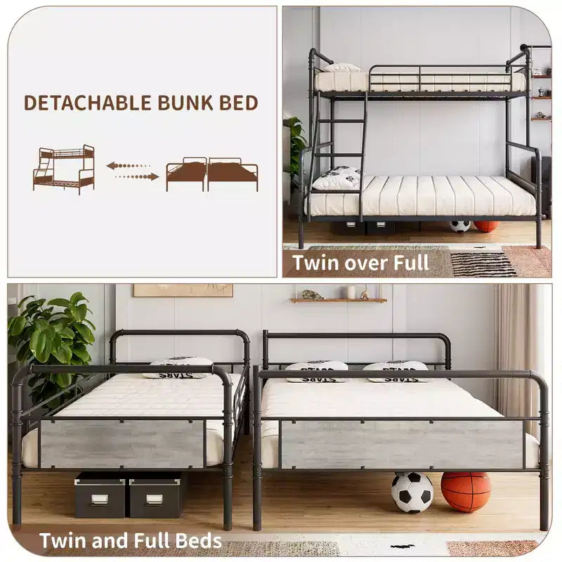 Twin Over Full Metal Bunk Bed Frame