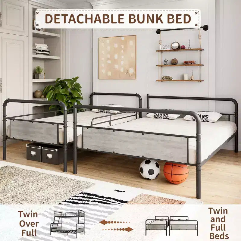 Twin Over Full Metal Bunk Bed Frame