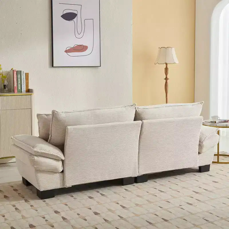 Cord-Samt Schlafsofa-Loveseat mit Kissen