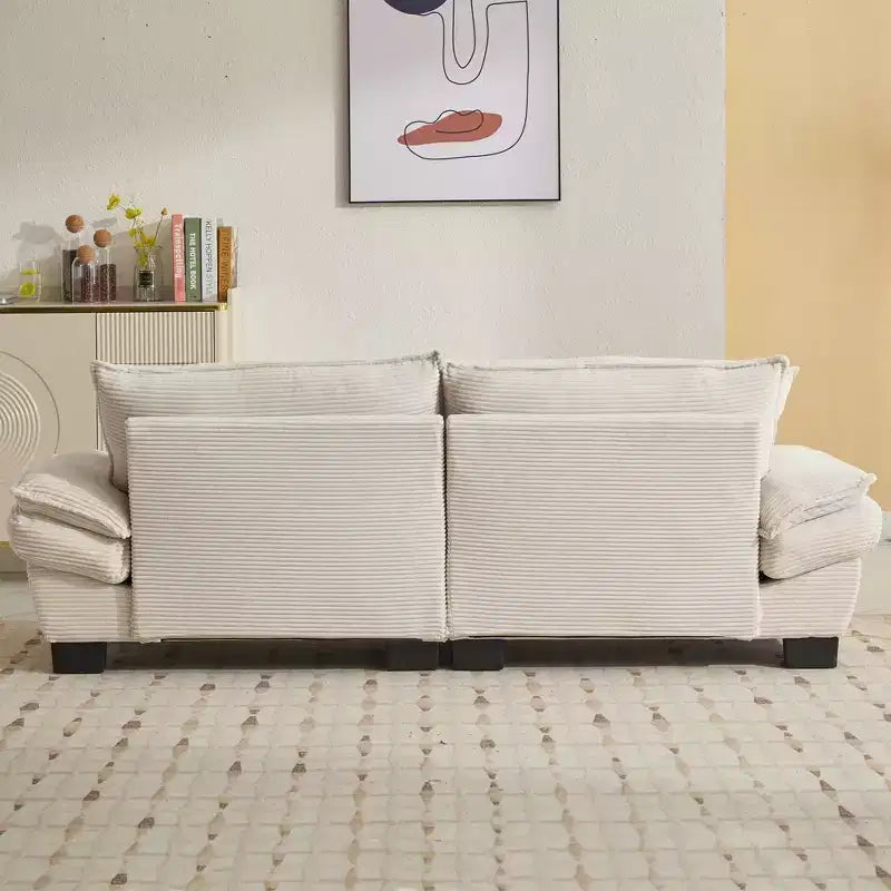 Cord-Samt Schlafsofa-Loveseat mit Kissen