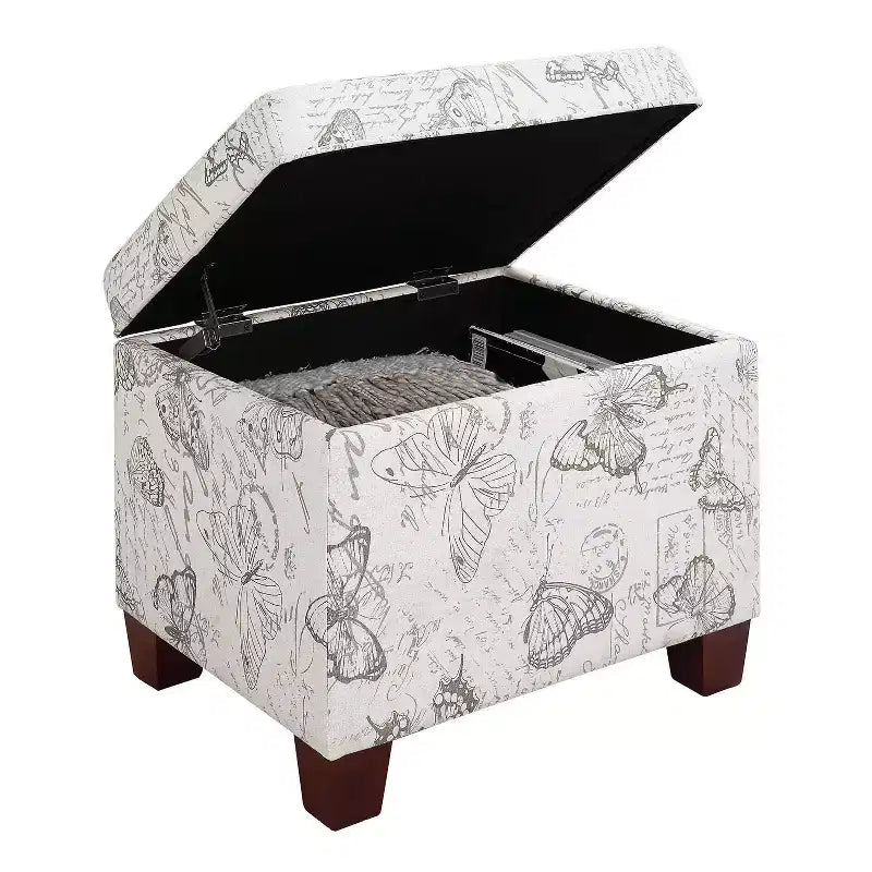 Upholstered Storage Ottoman with Hidden Storage