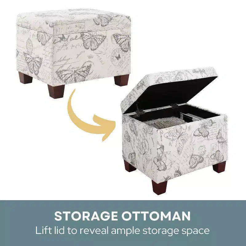 Upholstered Storage Ottoman with Hidden Storage