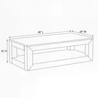 Rechteckiger Couchtisch mit unterem Regal, 48" x 24"