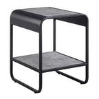 Table d'appoint moderne de 21 pouces avec étagères ouvertes, bois, gris, noir